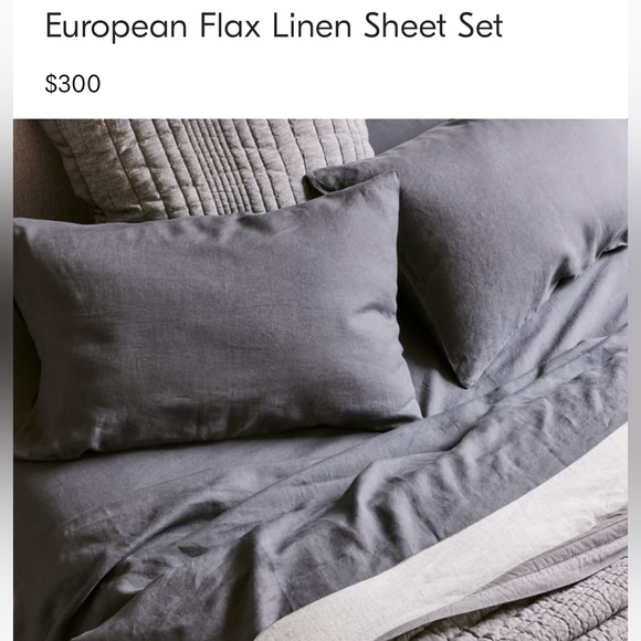 West Elm Bedding West Elm Graphite European Flax Linen Sheet Set Poshmark